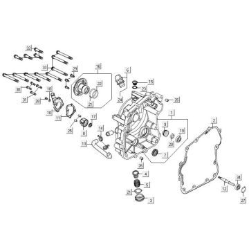 Demi-carter droit- Pompe à eau Kymco MXU 300 4T LC