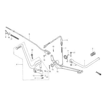 Pédale de frein - Pédale de changement de vitesse - Pédale Kickstart Honda MTX 50