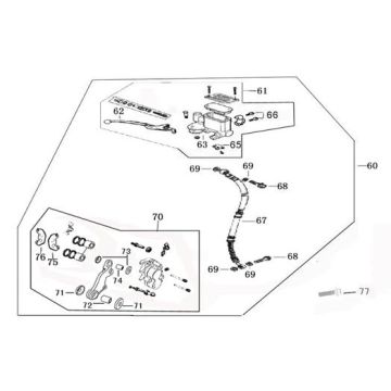 Frein droit China Joy anthracite mat