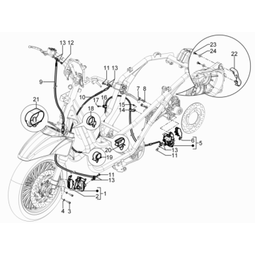 Conduites de frein - Étrier de frein Piaggio Beverly 125 RST 4T 4V IE E3 2010-2015 (EMEA)
