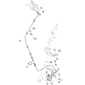 Conduites de frein - Étrier de frein 4 temps Piaggio Liberty 50 (IGET Euro 5)