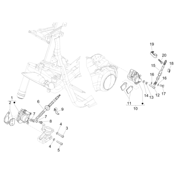 Conduites de frein - selle de frein Piaggio NRG Power DD 2007-2017