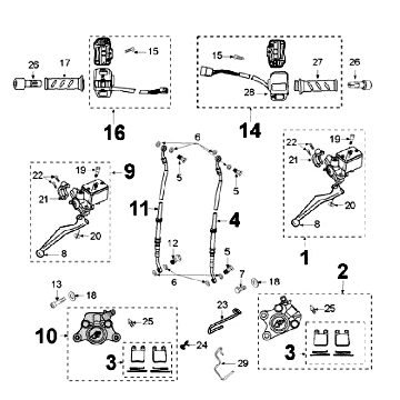 Système de freinage AJP Peugeot Jet Force LC noir