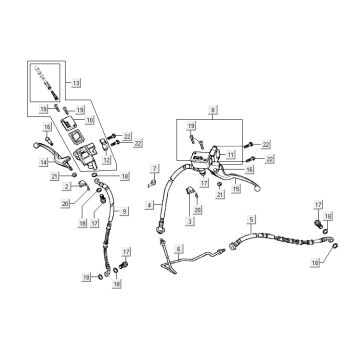 Système de freinage Kymco Super9 2t lc o.m noir-jaune mat