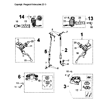 Système de freinage Peugeot Citystar 50 Brown