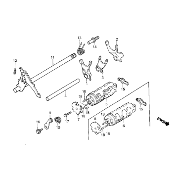 Essieu de vitesses Honda MB/MT/MTX/MBX 50 et 80