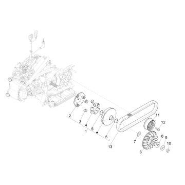 Variateur à courroie trapézoïdale Vespa GTS 300 Super HPE 4V IE ABS Euro 5 2020-2022