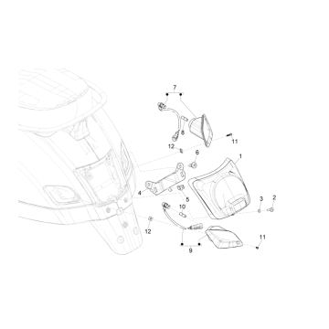 Feu arrière - Clignotants arrière Vespa GTS 300 Super HPE 4V IE ABS Euro 5 2020-2022