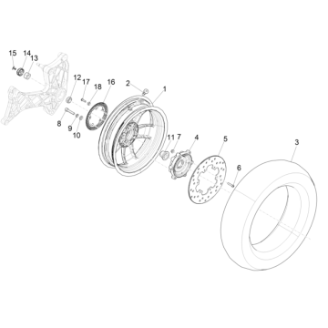 Roue arrière - Disque de frein Vespa GTS 300 Super HPE 4V IE ABS Euro 5 2020-2022