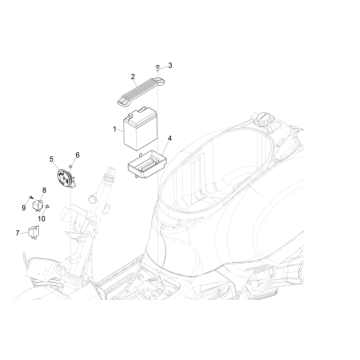 Batterie - Klaxon - Relais de démarreur Vespa GTS 300 Super HPE 4V IE ABS Euro 5 2020-2022