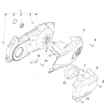 Couvercle de carter Vespa GTS 300 Super HPE 4V IE ABS Euro 5 2020-2022