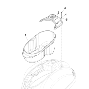 Coffre à casque Vespa GTS 300 Super HPE 4V ie ABS Euro 5 2020-2022