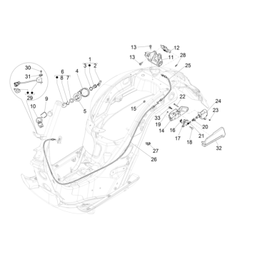 Contacteur à clé (neiman) Vespa GTS 300 Super HPE 4V ie ABS Euro 5 2020-2022