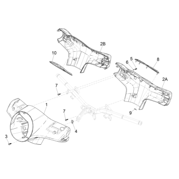 Caches de guidon Vespa GTS 300 Super HPE 4V ie ABS Euro 5 2020-2022