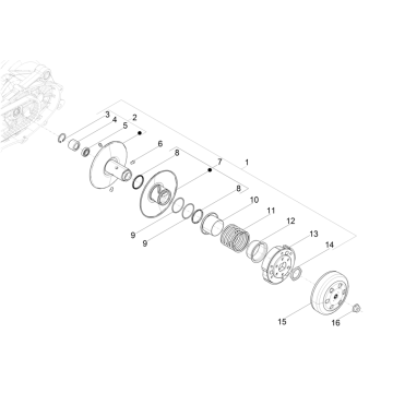 Embrayage Piaggio Typhoon 50 2 temps Euro 4 2018-2020
