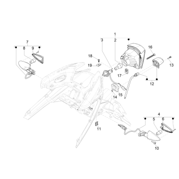 Feu arrière - Clignotants arrière Piaggio Typhoon 50 2 temps Euro 4 2018-2020