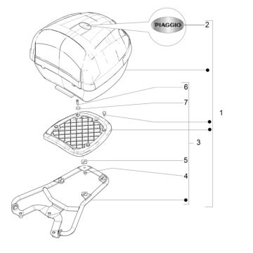 Porte-bagages arrière Piaggio Typhoon 50 2 temps Euro 4 2018-2020