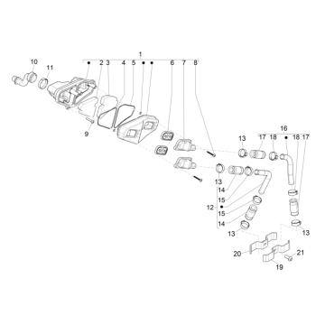 Alimentation en air secondaire du Piaggio Typhoon 50 2 temps Euro 4 2018-2020