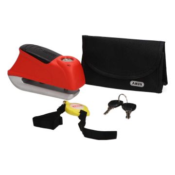 Serrure de frein à disque+alarme Abus rouge 5,5 mm