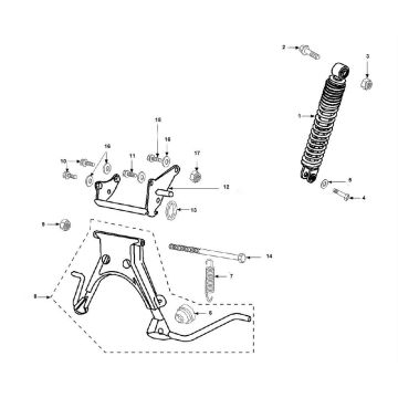 Amortisseur - Standard Peugeot Vivacity 2 E2 2 temps