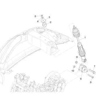 Amortisseur Vespa Sprint 125 3V ie ABS Euro 5 2021