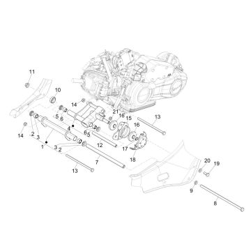 Bras oscillant Vespa Sprint 125 4T 3V IE ABS