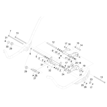 Bras oscillant Piaggio MP3 350 Maxi Sports E4 ABS 2018-2020 (EMEA)