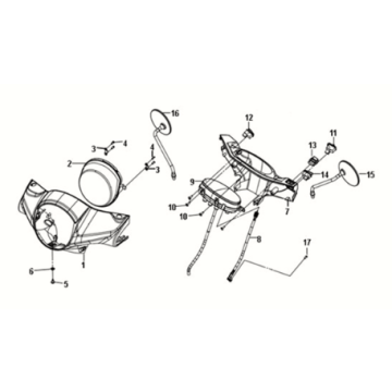 Lampe frontale Sym Fiddle III 50 E3 bleu/blanc (BU-535S-WH-006)