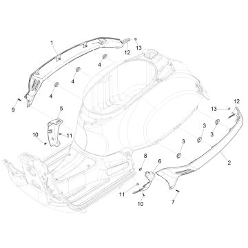 Jupe Vespa GTS 125 4 temps IE ABS Euro4 2016-2018-Skirt Vespa GTS 125 4-takt IE ABS euro4 2016-2018