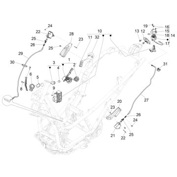 Serrures Piaggio Beverly 300 4T 4V HPE ABS E5 2021-2022 (EMEA)