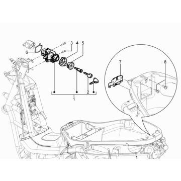 Contacteur à clé (neiman) Piaggio MP3 300 HPE / 300 HPE Sport ABS Euro 5 2020-2022
