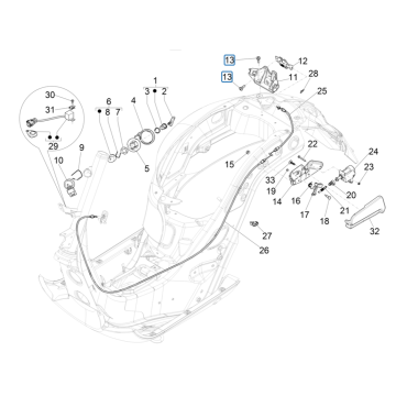 Contacteur à clé (neiman) Vespa GTS 125 ie ABS Euro 4 2019