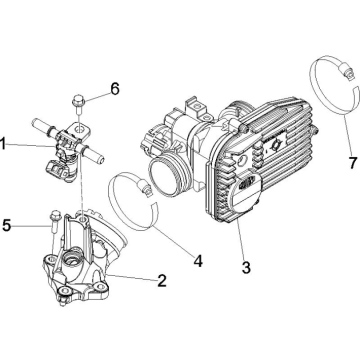 Corps de papillon - Injecteur - Collecteur d’admission Vespa GTS 250 ie 2005-2016 (sans ABS)