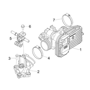 Corps de papillon - Injecteur - Collecteur d’admission Piaggio MP3 300 ie LT Business - Sport (avec et sans ABS) 2016-2018