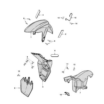 Garde-boue Peugeot Speedfight 3 AC 2 temps