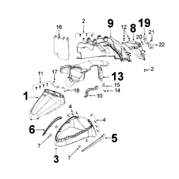 Spatborden Peugeot Django 125 Allure E3 2014-2017 BLACKCURRANT (Q3)