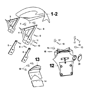 Garde-boue Peugeot Elyseo noir