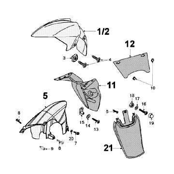 Garde-boue Peugeot Jet Force LC noir