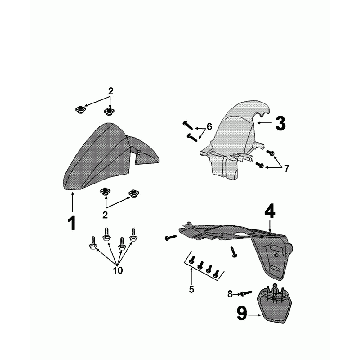 Garde-boue Peugeot Kisbee gris fou d'origine euro4