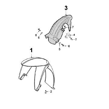 Garde-boue Peugeot Ludix 14 noir