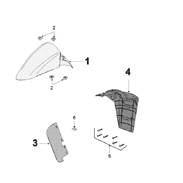 Garde-boue Peugeot New Vivacity 2 temps bleu foncé