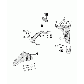 Garde-boue Peugeot Tweet Euro4 bleu clair (S4)
