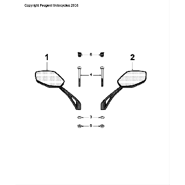 Rétroviseurs Peugeot Speedfight 4 LC noir/bleu