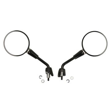 Jeu de rétroviseurs Vespa Primavera noir brillant court (modèle original)