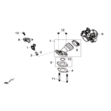 Collecteur/injecteur de carburant/corps d'accélérateur Sym Joymax 125I ABS