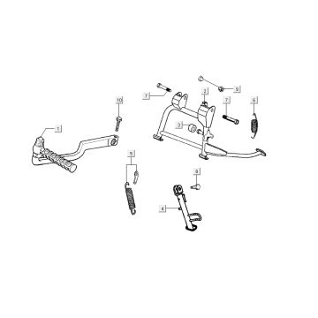 Béquille centrale - Béquille latérale - Pédale de kick Kymco Sento 50 4T AC rose