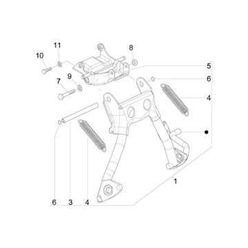 Béquille centrale Vespa Sprint 2 temps