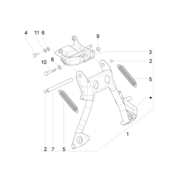 Béquille centrale - Béquille latérale Gilera Runner 50 SP 50 2T LC 2010-2017