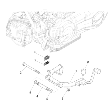 Béquille centrale Vespa Sprint 50 4T IGET 3V AC Euro 5