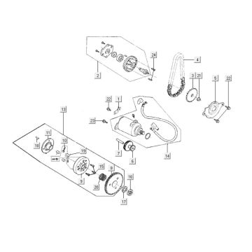 Démarreur - Pompe à huile Kymco Like 125 4T AC